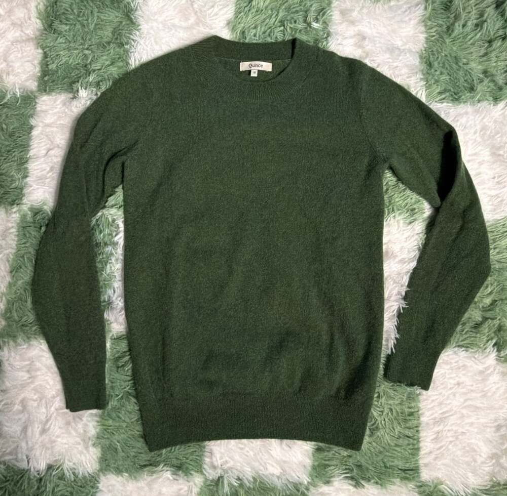 Quince Green Crewneck Sweater Size 10 Merino Wool Knit Pullover